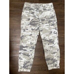 Tinseltown Pants Womens Size 9 Camo Elastic Ankle Cropped Stretch Cargo Jogger
